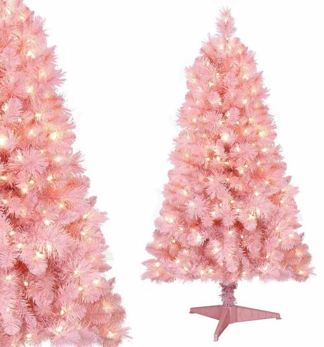 Choinka sztuczna RÓŻOWA gęsta puszysta 200 CM