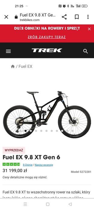 Trek  fuel ex 9.8 gx axs gen 6 M/L