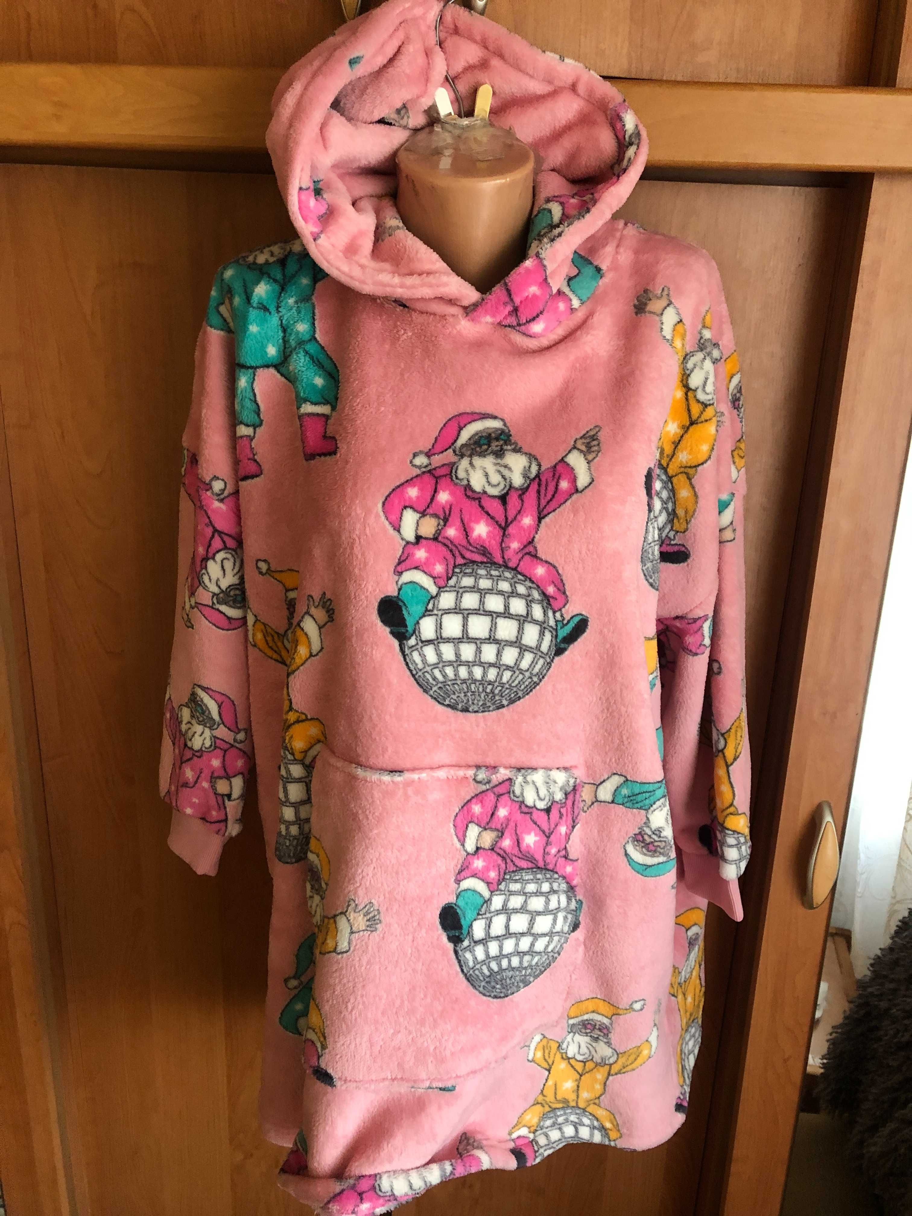 Меховушка, плюшева туника, худи, 11-12 р 152 см. M&S, слип, пижама.
