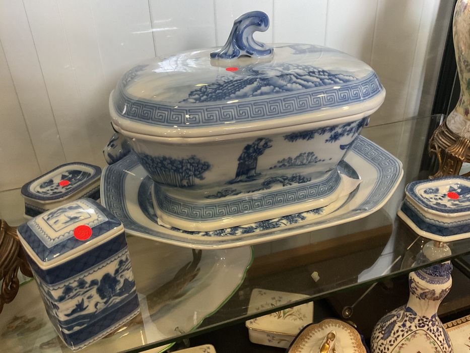 Terrina vista alegre blue canton com travessa 36/38 cm