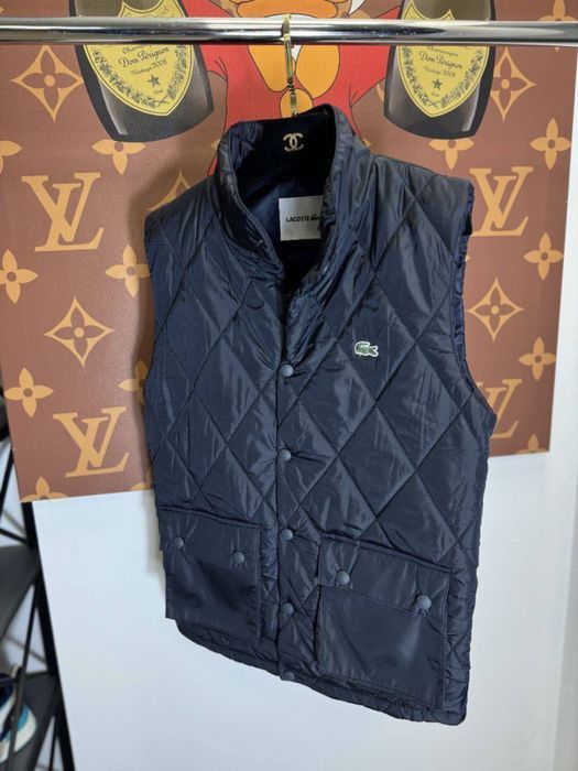 MEGA SALE -50% Женская жилетка LACOSTE синяя безрукавка осень s-xxl