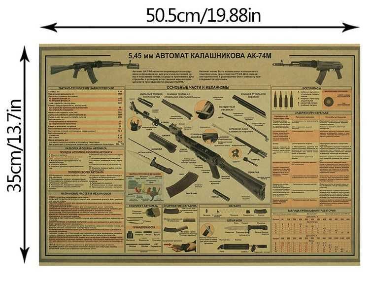 Plakat 50,5x36cm AK-74M Karabin