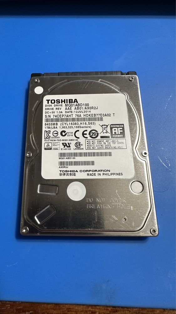 HDD Toshiba 1tb в идеальном состоянии