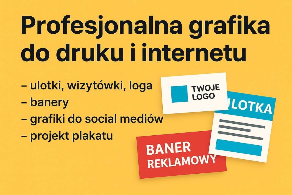 Grafik – projekty do druku i social mediów / ulotki, wizytówki, banery