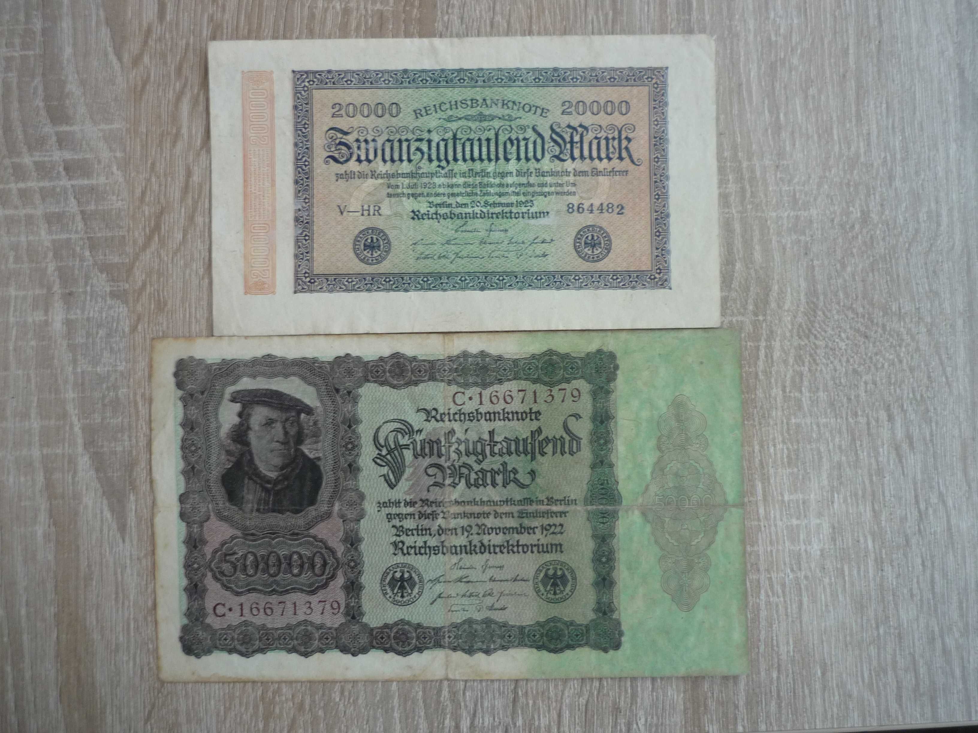 Zestaw 2 szt . banknotów . Niemcy