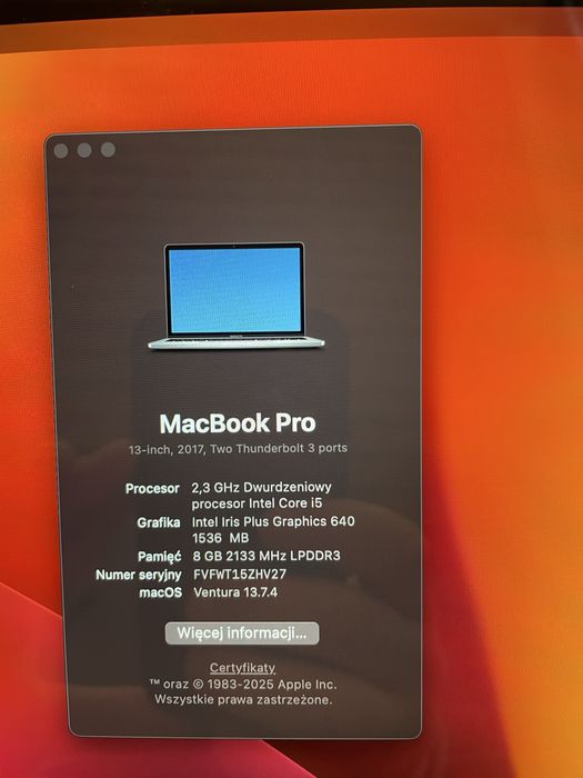 Apple MacBook Pro 13” (2017) | i5 / 8 GB RAM / 128 GB SSD |