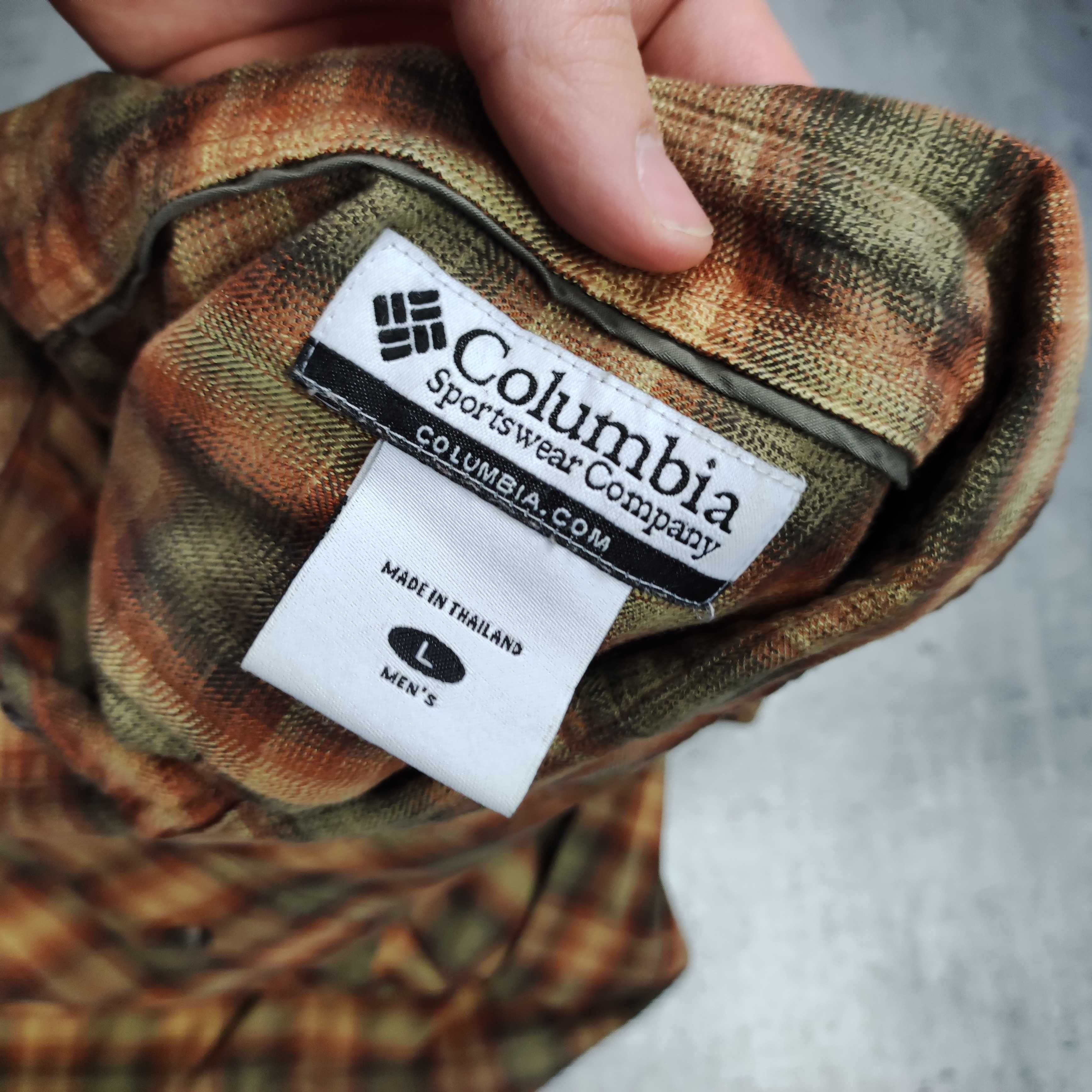 MĘSKA Koszula Columbia Trekking Długi Rękaw Cieplejsza Kratka Klasyk