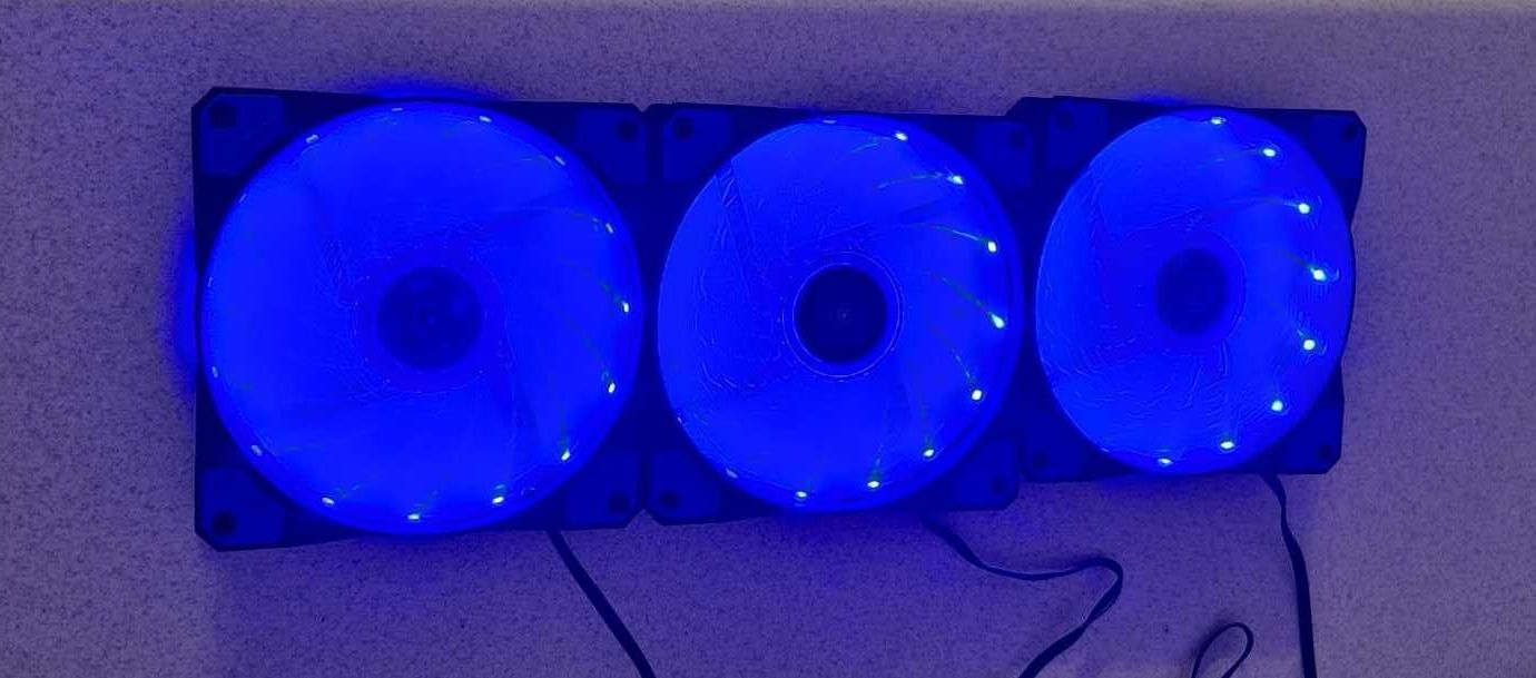 3 x Wentylator komputerowy chłodzenie wiatrak 120 mm Niebieski