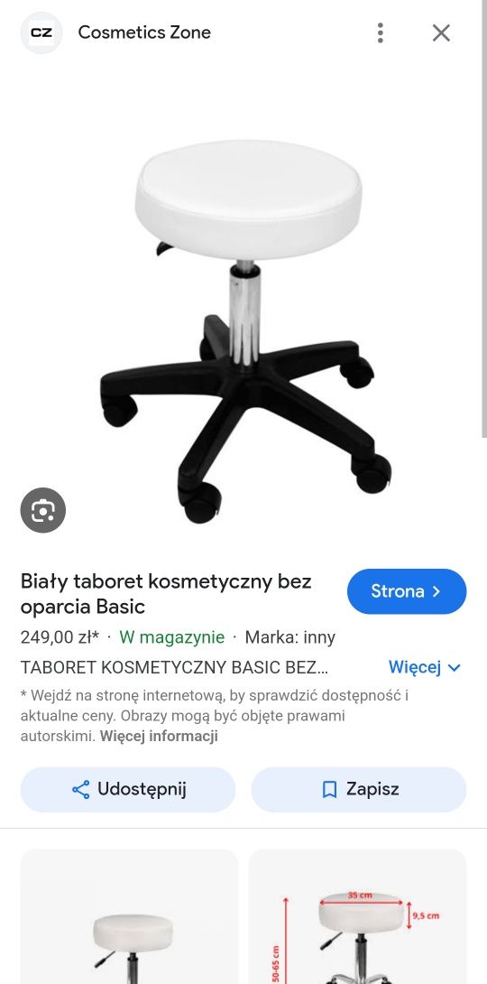 Nowy taboret kosmetyczny