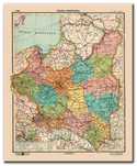 Mapa: Polska II Rzeczpospolita 1939 r. Płótno na blejtramie 100x80 cm.