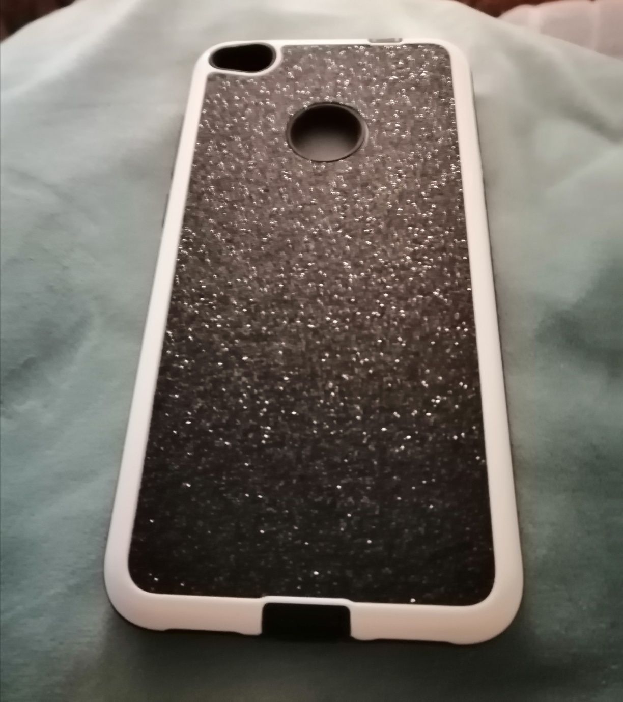 Capa Huawei branco e preto Glitter. Nova em caixa.