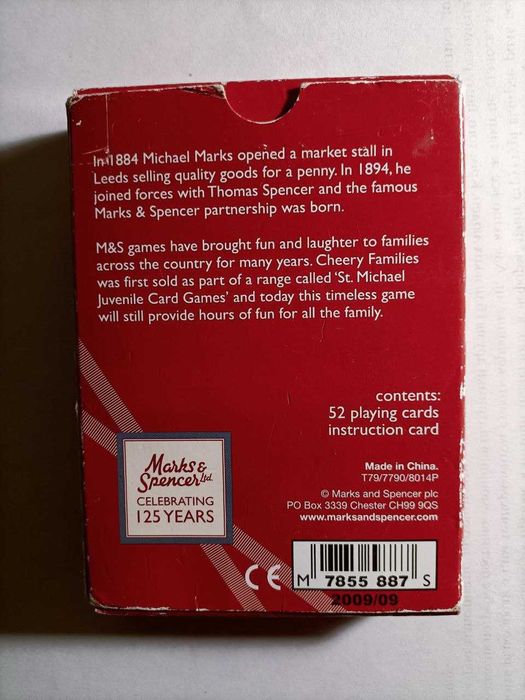 Карткова гра Marks & Spencer Cheery Families святкує 125 років