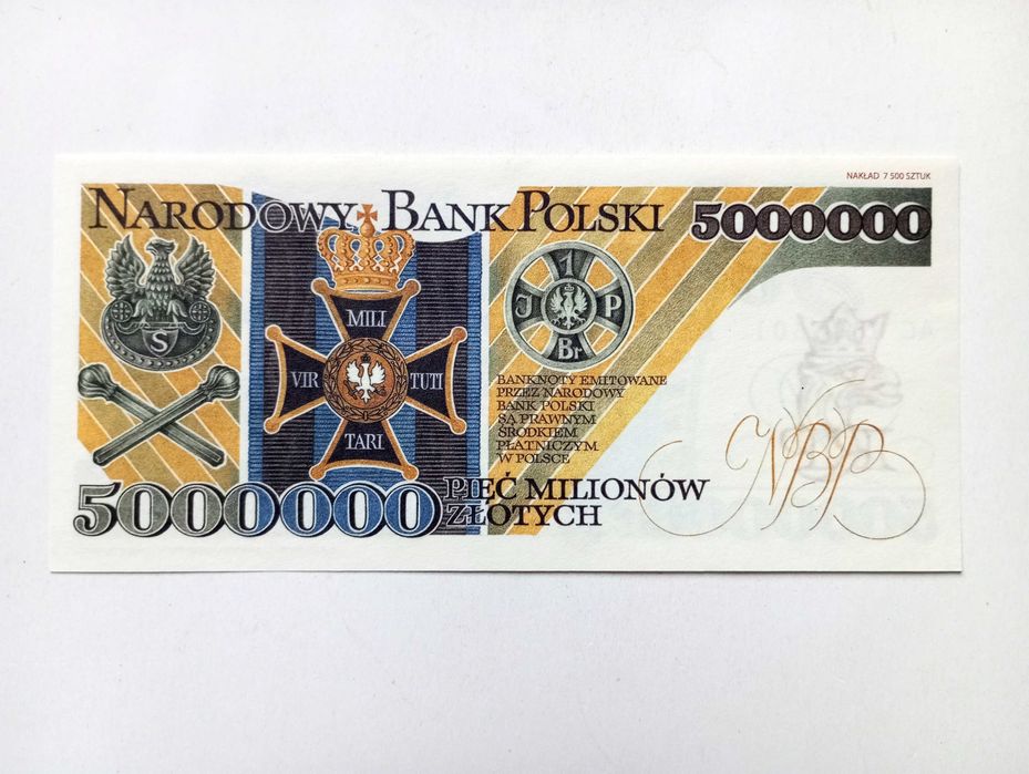 5.000000 mln zł  1995  -  AC  -   st. 1 UNC