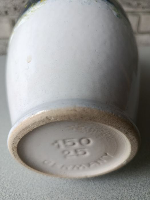 Ceramiczny granatowo biały wazon Germany