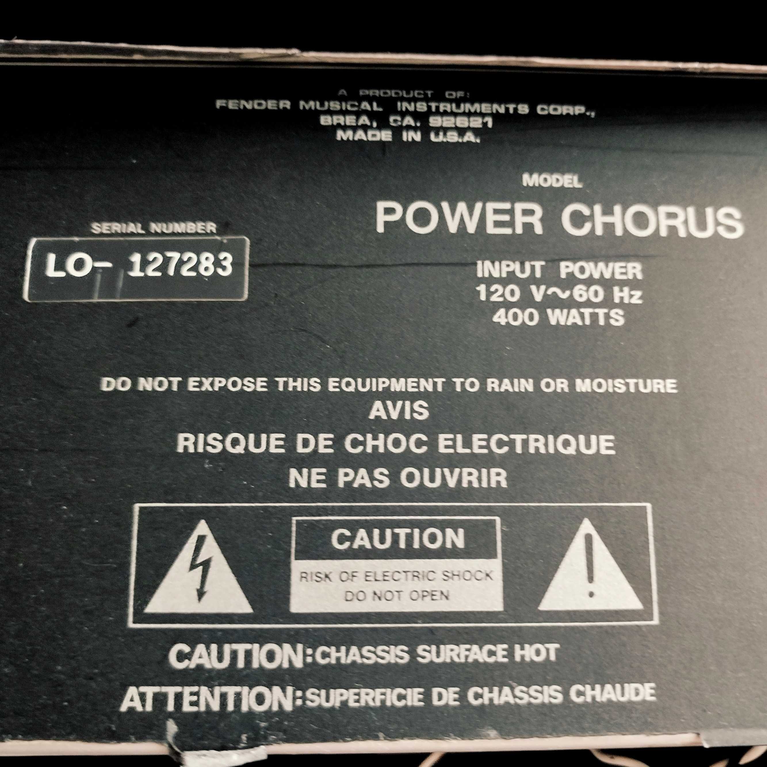 Made in USA 1989 Fender Power Chorus Stereo Amplifier “red knob”