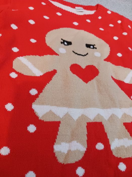 Świąteczny sweter rozm. 110/116 - Pani Piernikowa