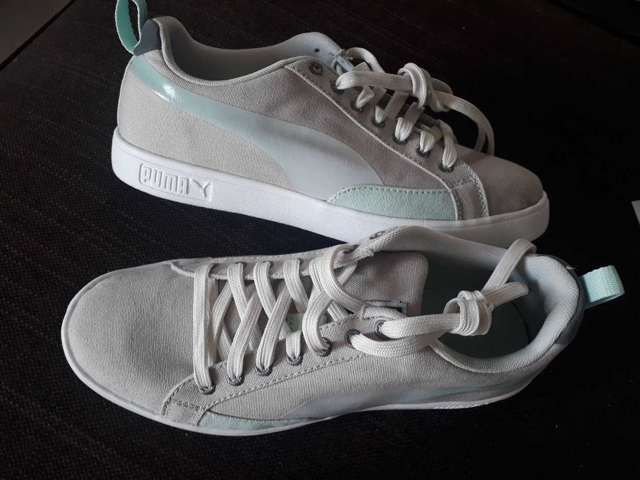 buty damskie PUMA FACTORY 40 beżowe miętowe lekkie  25,5 cm Nowe !