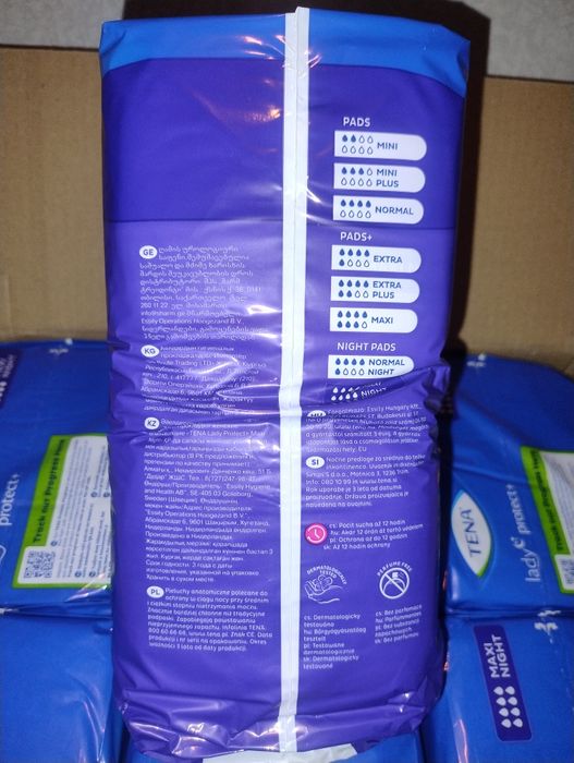 TENA Ledy Protect+ Maxi Night (144 sztuki) podpaski na noc dla kobiet
