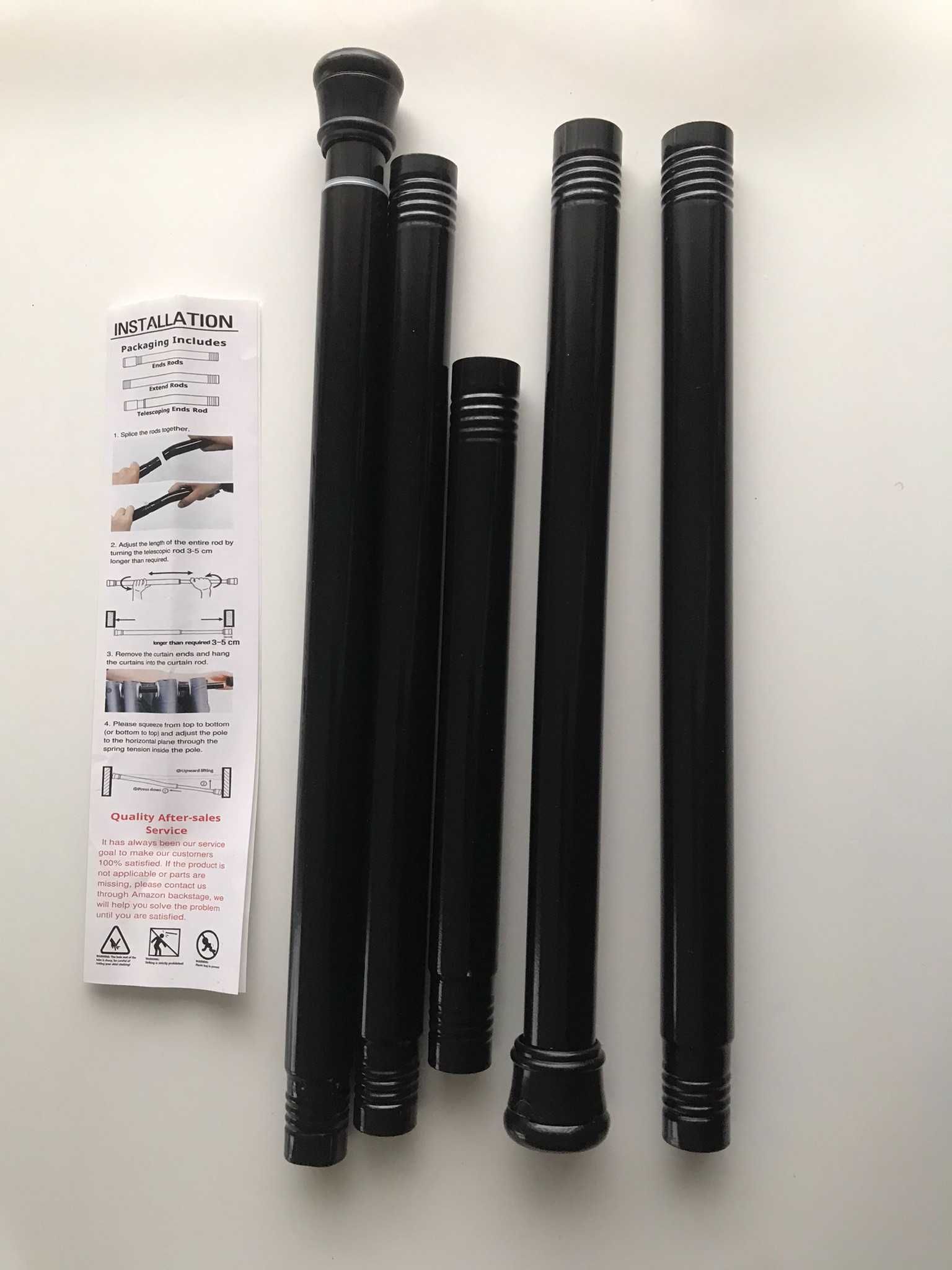 Karnisz reling rozporowy regulowany 73-178cm z haczykami + GRATIS