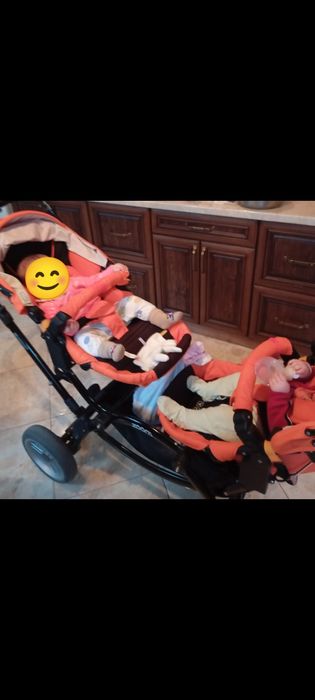 Коляска для двійні. 3 в 1. Коляска Zoom ABC designe