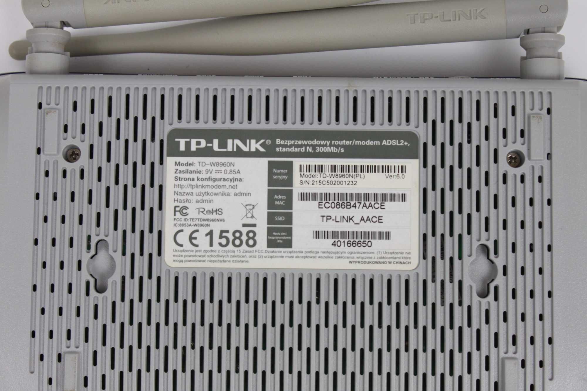Router TP-Link TD-W8960N ADSL2+ Wi-Fi 300Mb/s