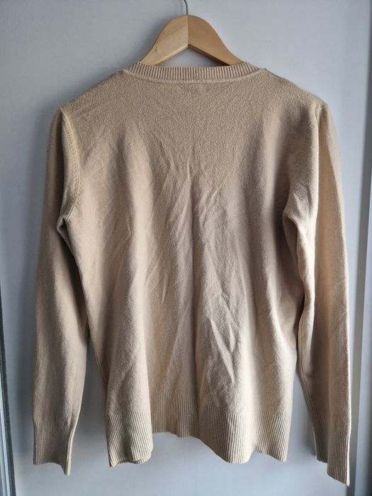 Beżowy sweter Cotton Light z wełną, rozmiar L/XL, modny