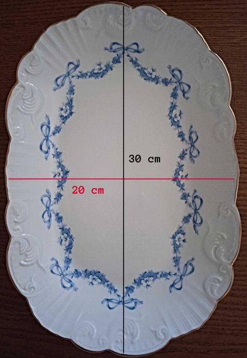 Travessa 30cm x 20cm Vista Alegre Portugal (Imagem com medidas)