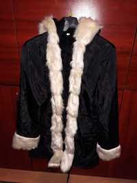 Elegancka kurtka płaszcz z puszkiem rozmiar XXL
