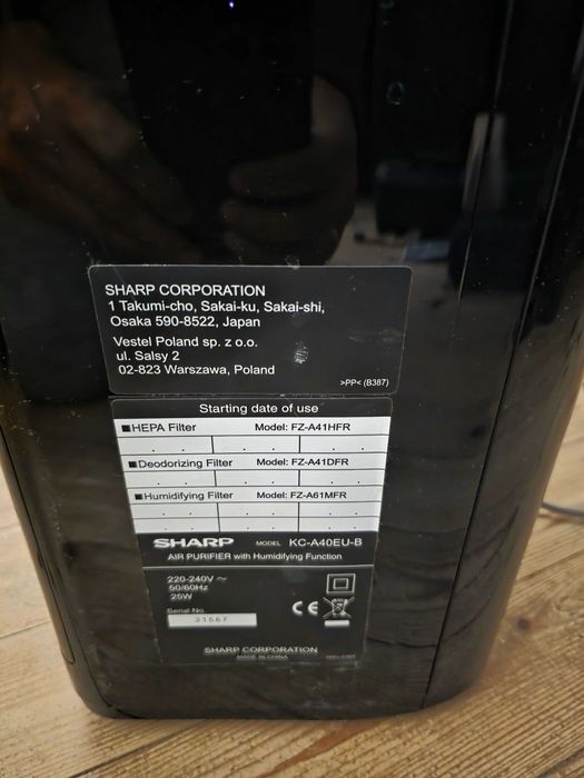Oczyszczacz i nawilżacz powietrza Sharp KC-A40EUB