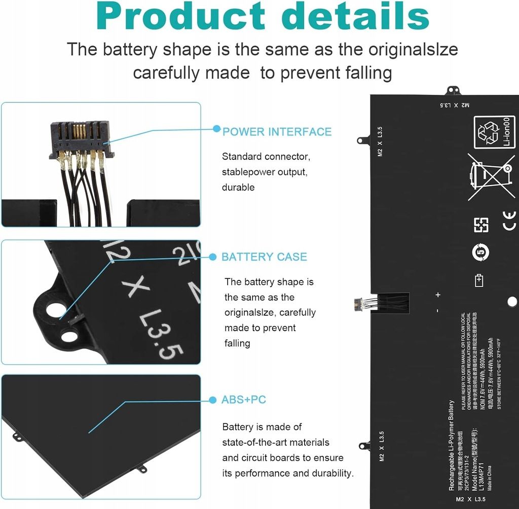 Bateria do laptopów IBM, Lenovo litowo-polimerowa 5900 mAh l13m4p71
