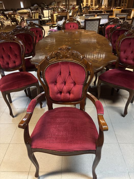 Zestaw włoski stylowy stół na 10 osób 8 krzeseł meble stylowe italy