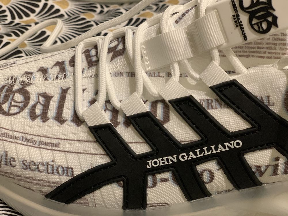 Buty JOHN GALLIANO PARIS Gazette Print Fabric Logo Runner Sneakers