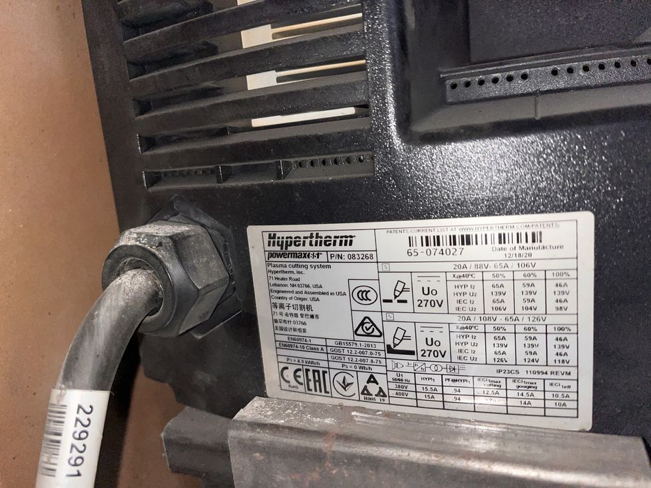 Hypertherm 65a palnik maszynowy cnc