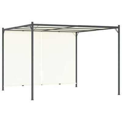 Pergola z regulowanym dachem, śmietankowa, 3x3 m, stal antracyt