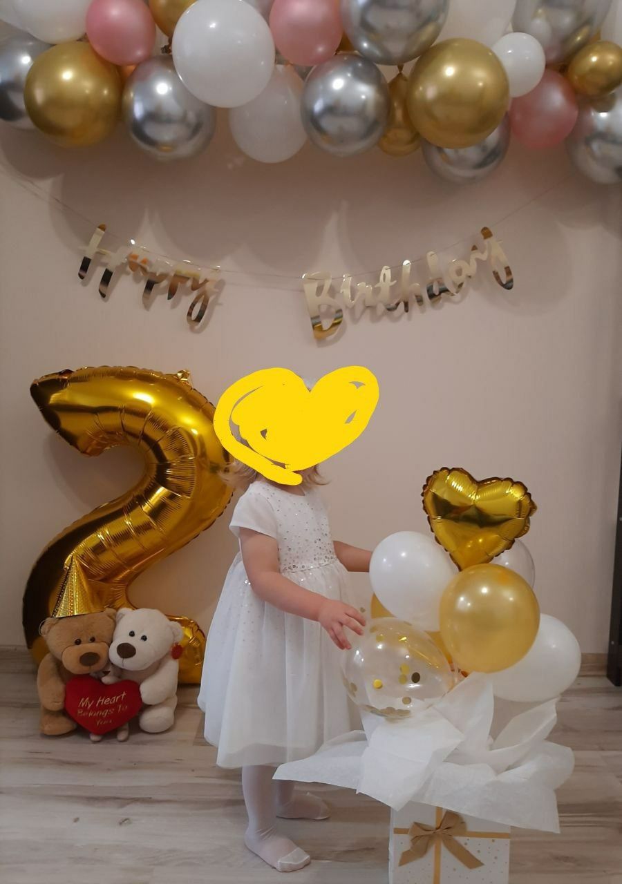 Biała sukienka imprezowa dla dziewczynki 86 cm