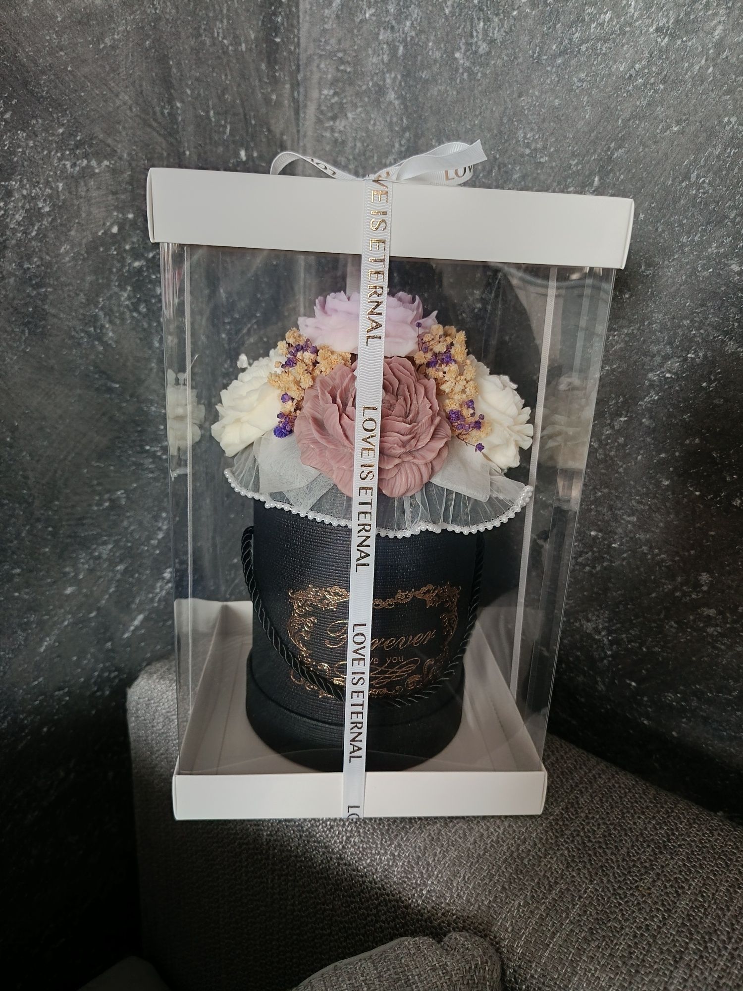 Flower box z świec sojowych handmade