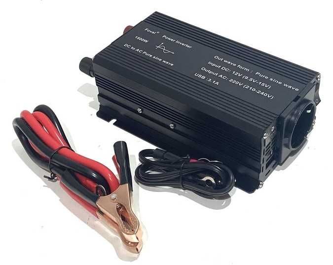 Інвертор перетворювач FOVAL 12-220V 1500 Ват