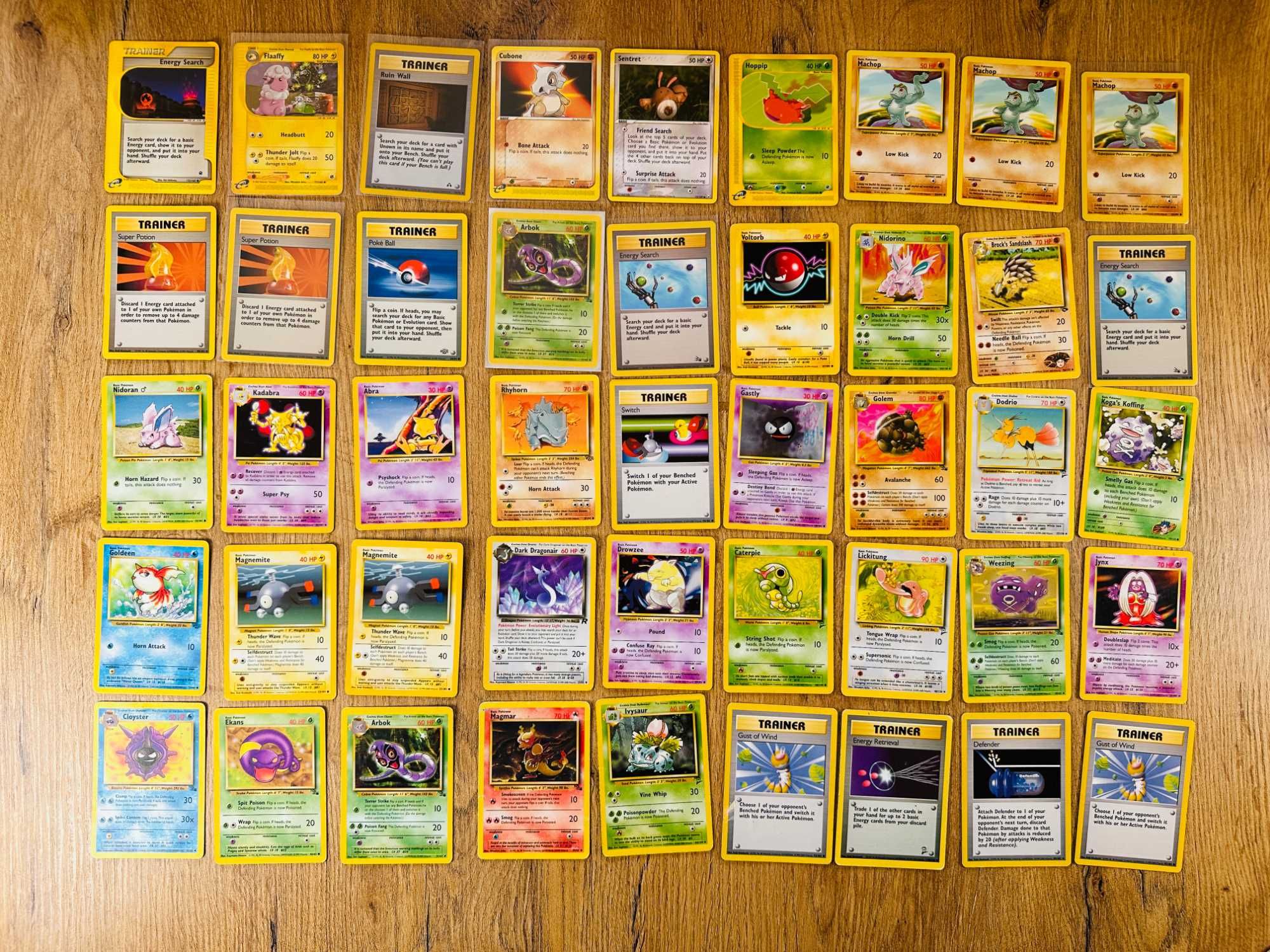108x Karty Pokemon Stare Vintage - Oryginalne Base Set - Gorszy stan