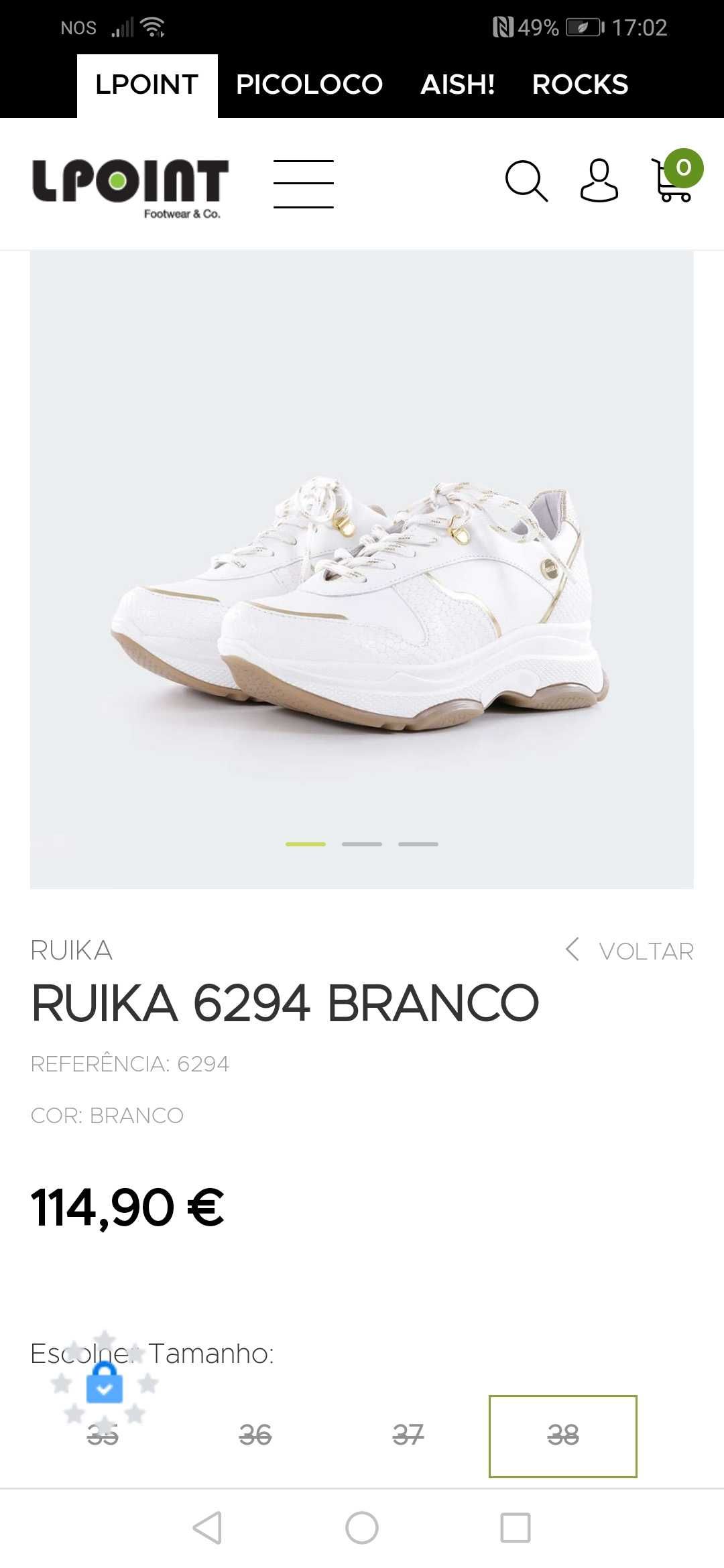 Ténis Ruika, n°39, como novos