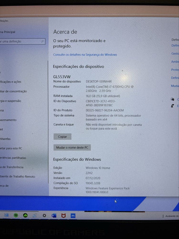 Asus ROG  GL553VW