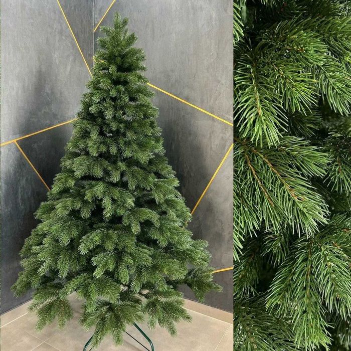 елка литая искусственная де люкс 1.80см ёлка зеленая штучна ялинка