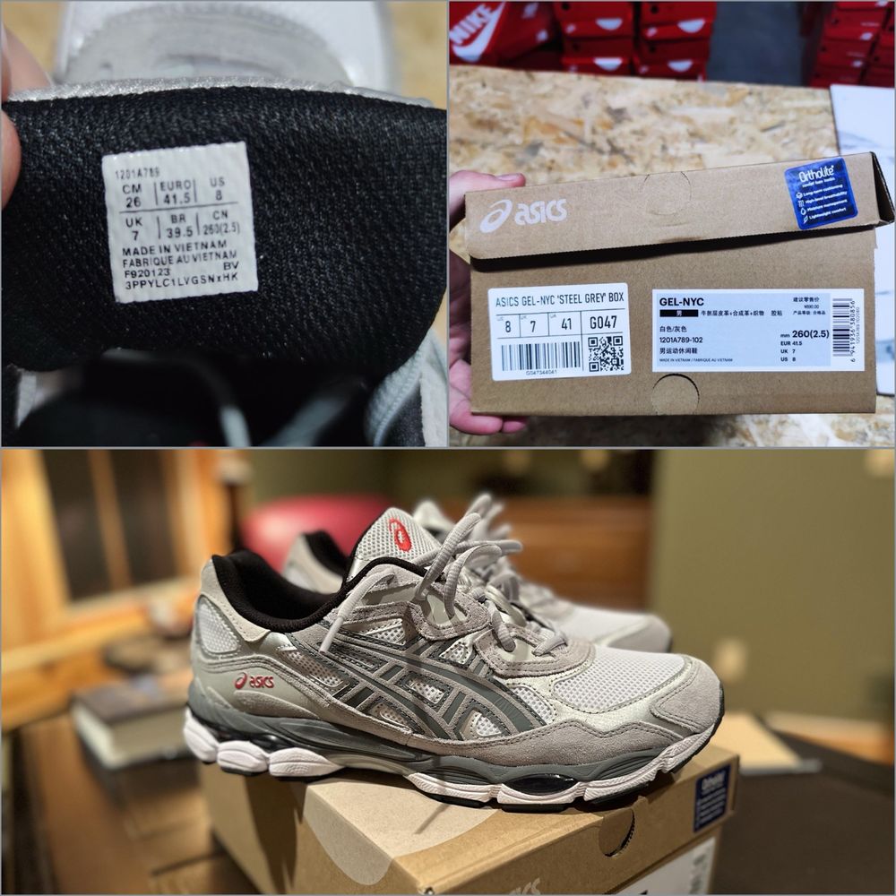 Original мужские Asics Gel NYC steel grey in box