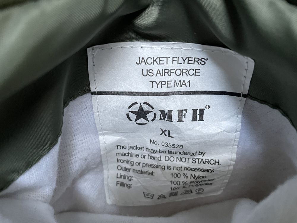 Kurtka MFH US Airforce flek flyers green XL 1.80 nowa made in Germany