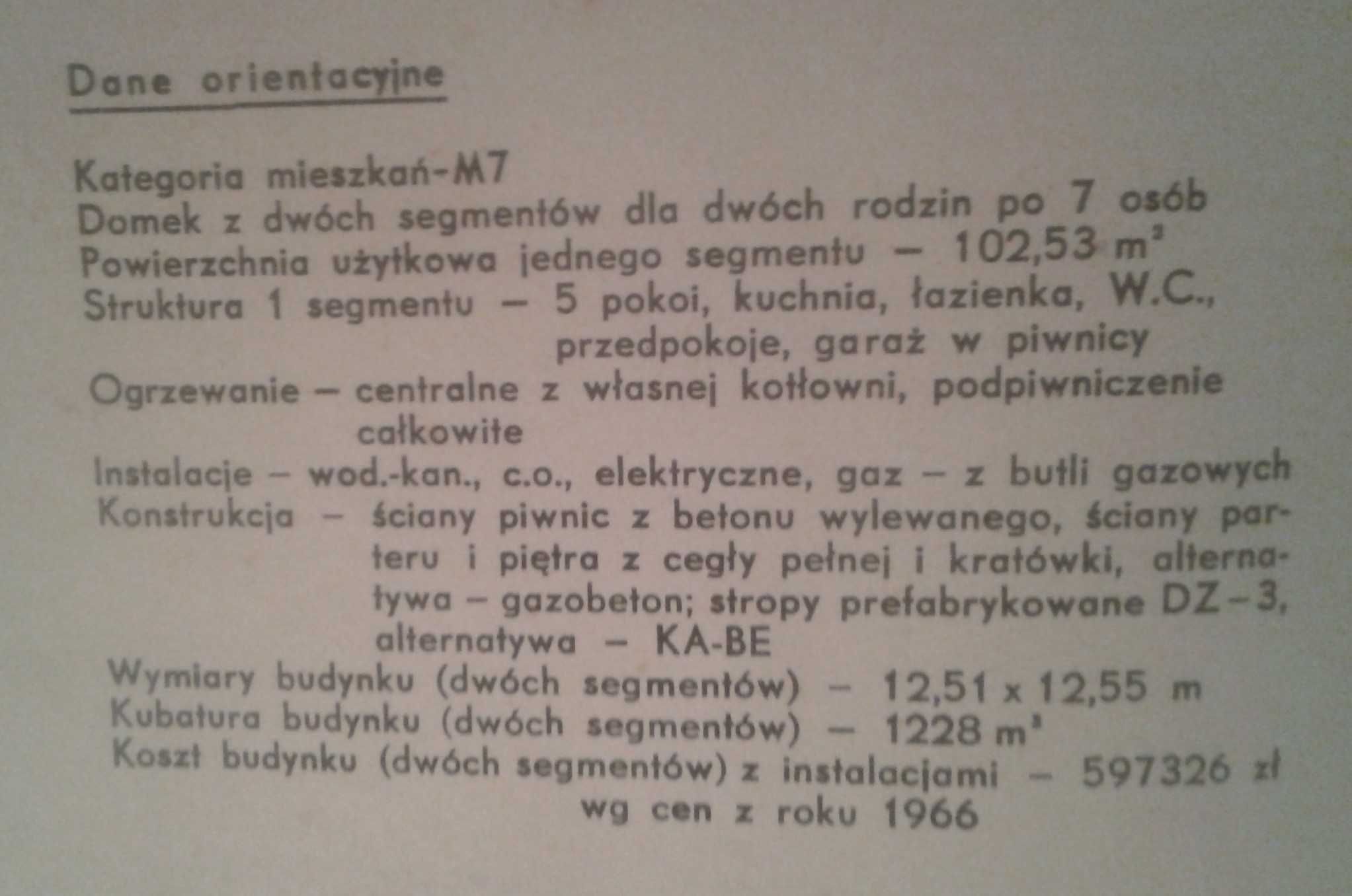 Dokumentacja projektowa z lat '70. Dom jednorodzinny - bliźniaczy.