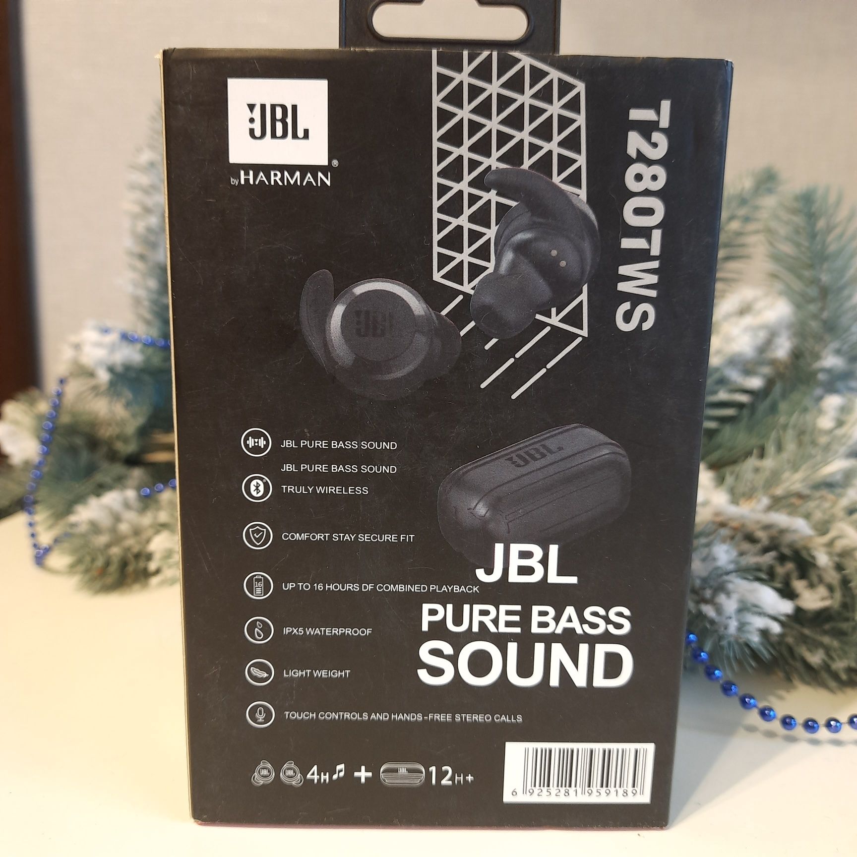 Бездротові Bluetooth-навушники JBL T280TWS.