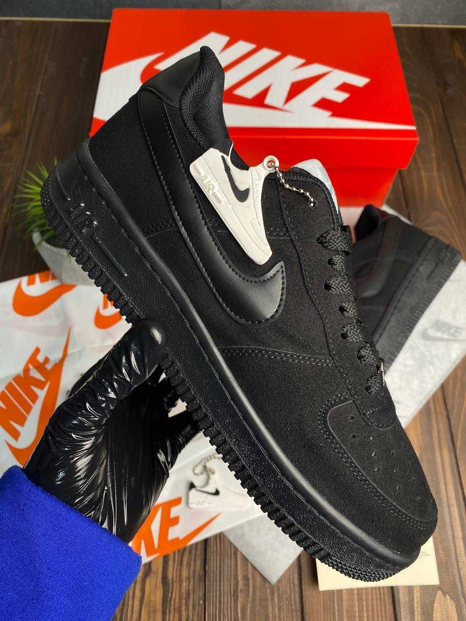 Кросівки Nike Air Force 1 Low Full Black Найк Аїр Форс низькі чорні