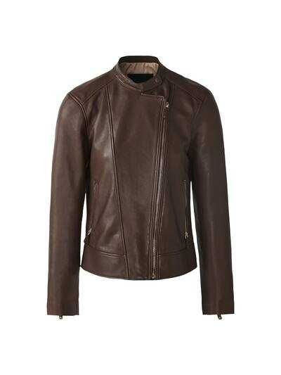 Kurtka skórzana Massimo Dutti nowa z metkami brązowa XL damska
