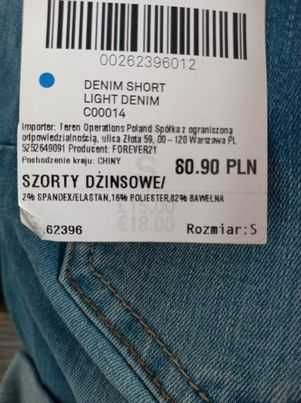 Forever 21 niebieskie jeansowe krótkie spodenki szorty przetarcia S