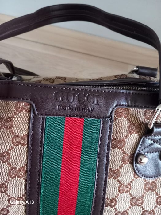 Gucci duża torebka szoperka z płótna