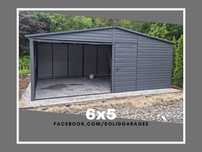 Garaż 6x5m blaszany garaz grafit (na budowe, 7x6 8x8 9x5)